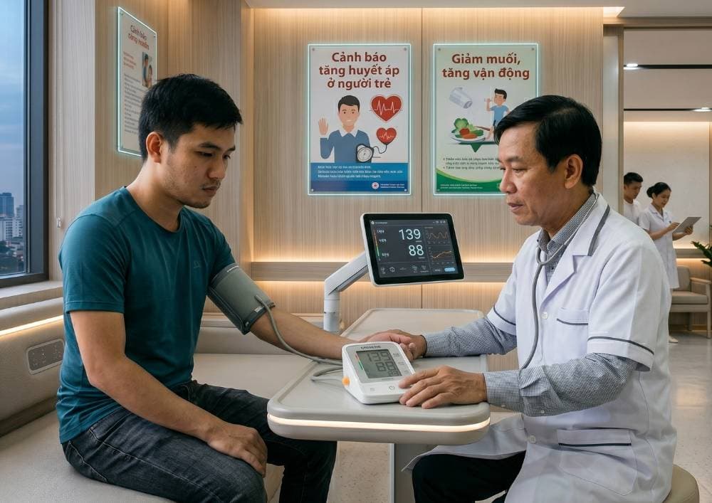 Còn trẻ mà huyết áp đo lúc nào cũng ngấp nghé vạch đỏ, bác sĩ bắt đầu nhắc