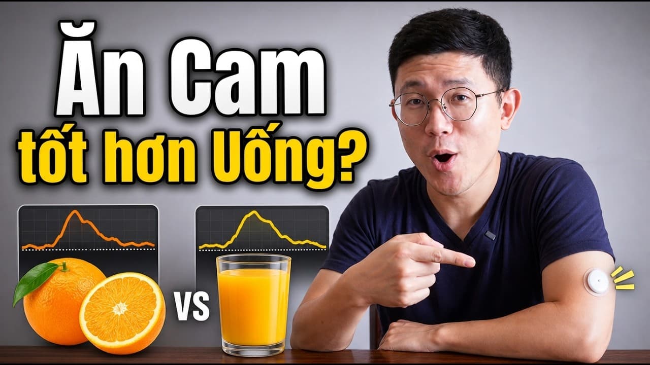 Mình tưởng ăn cam tốt hơn uống nước cam, máy đo đường huyết lại nói khác