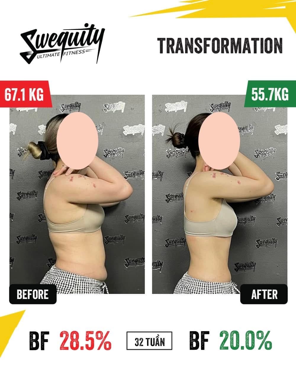 Khách Swequity Gyms — kết quả transformation