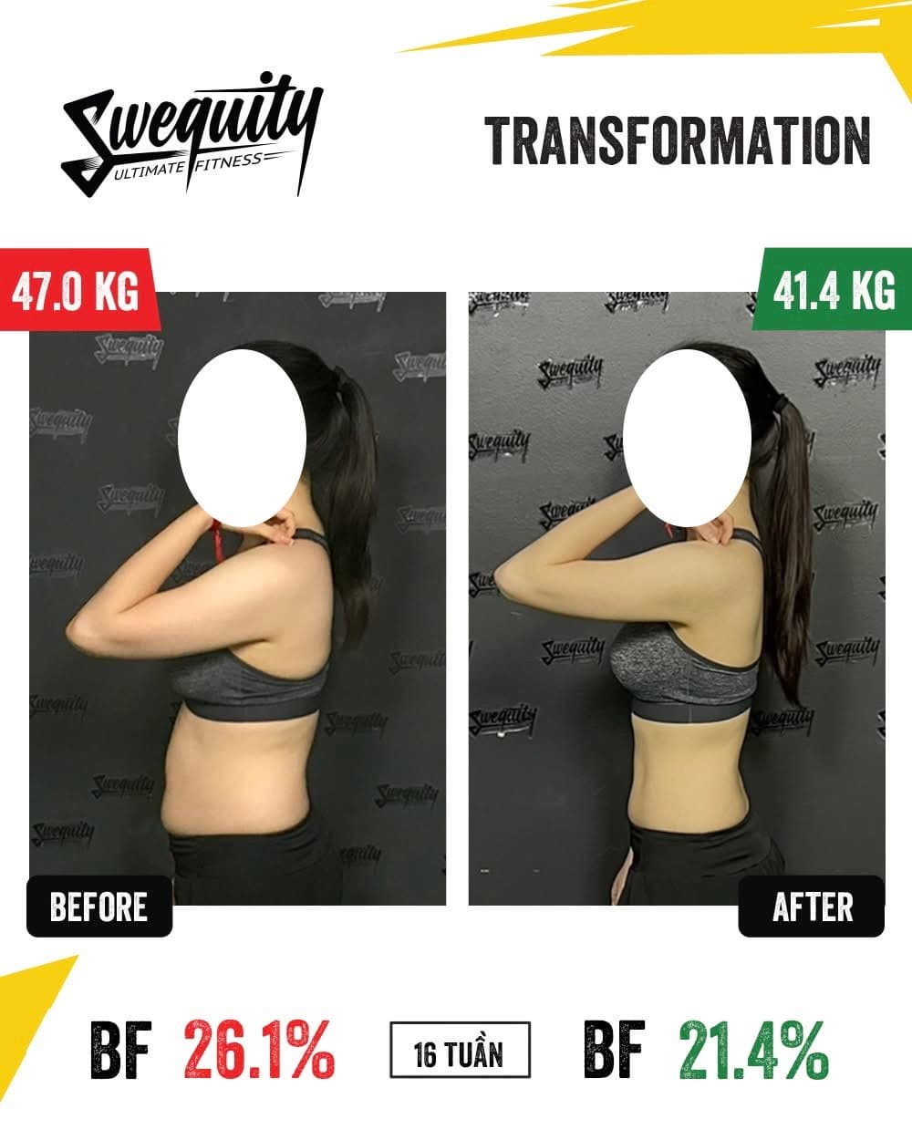 Khách Swequity Gyms — kết quả transformation