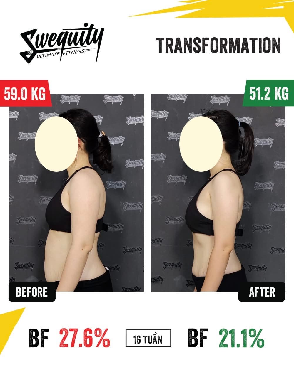 Khách Swequity Gyms — kết quả transformation
