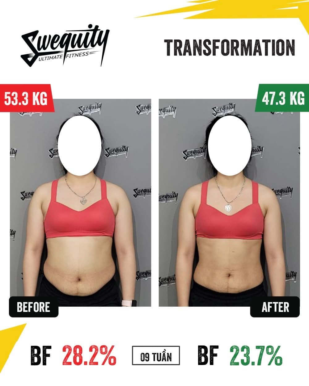 Khách Swequity Gyms — kết quả transformation