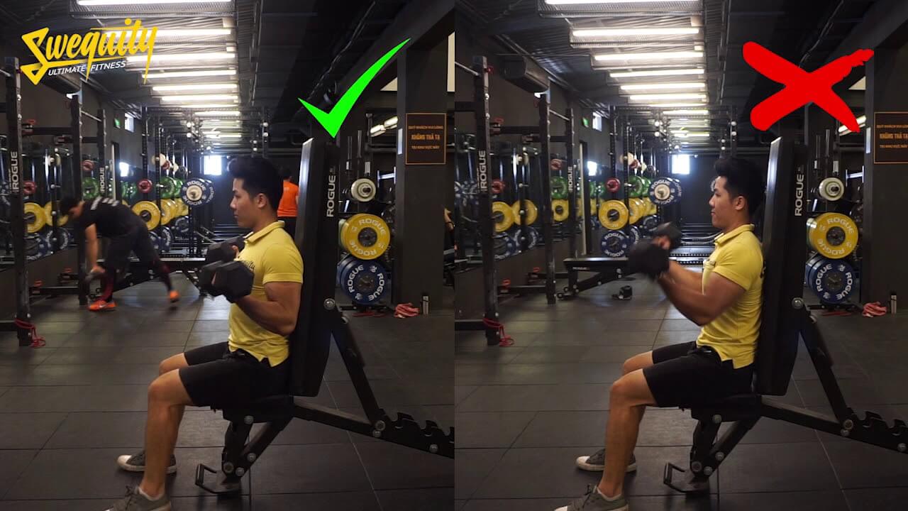 [TA01] Tập tay trước – Seated dumbbell curl – supinated
